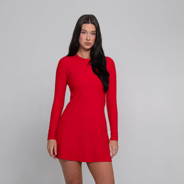 chinese dress ladies RibTech* Courtside Long Sleeve Dress | Separate Undershort
