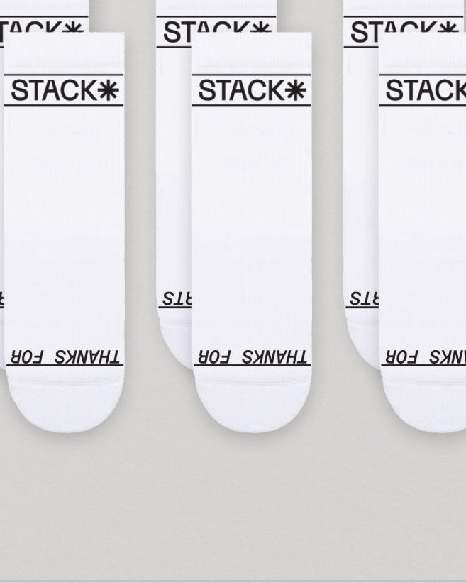 Daily Quarter Sock-White-Small-Stack Athletics