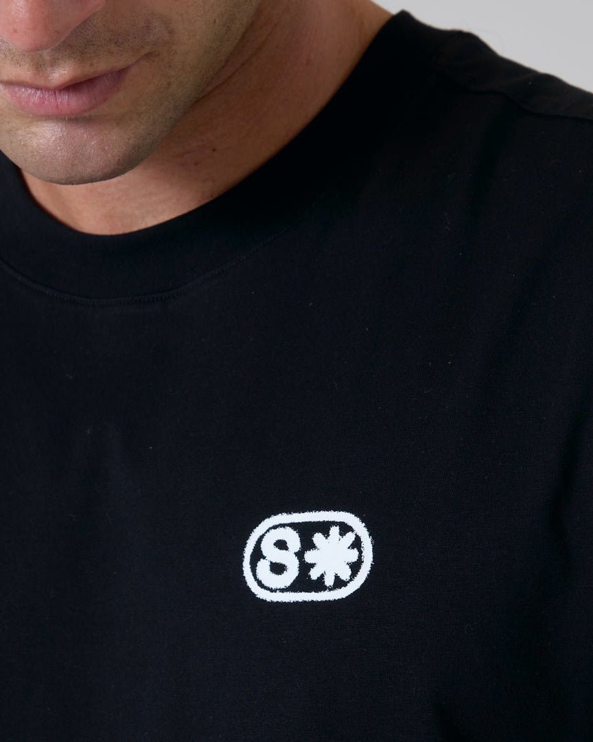 Distortion Hybrid Tee-Aged Black-S-Stack Athletics