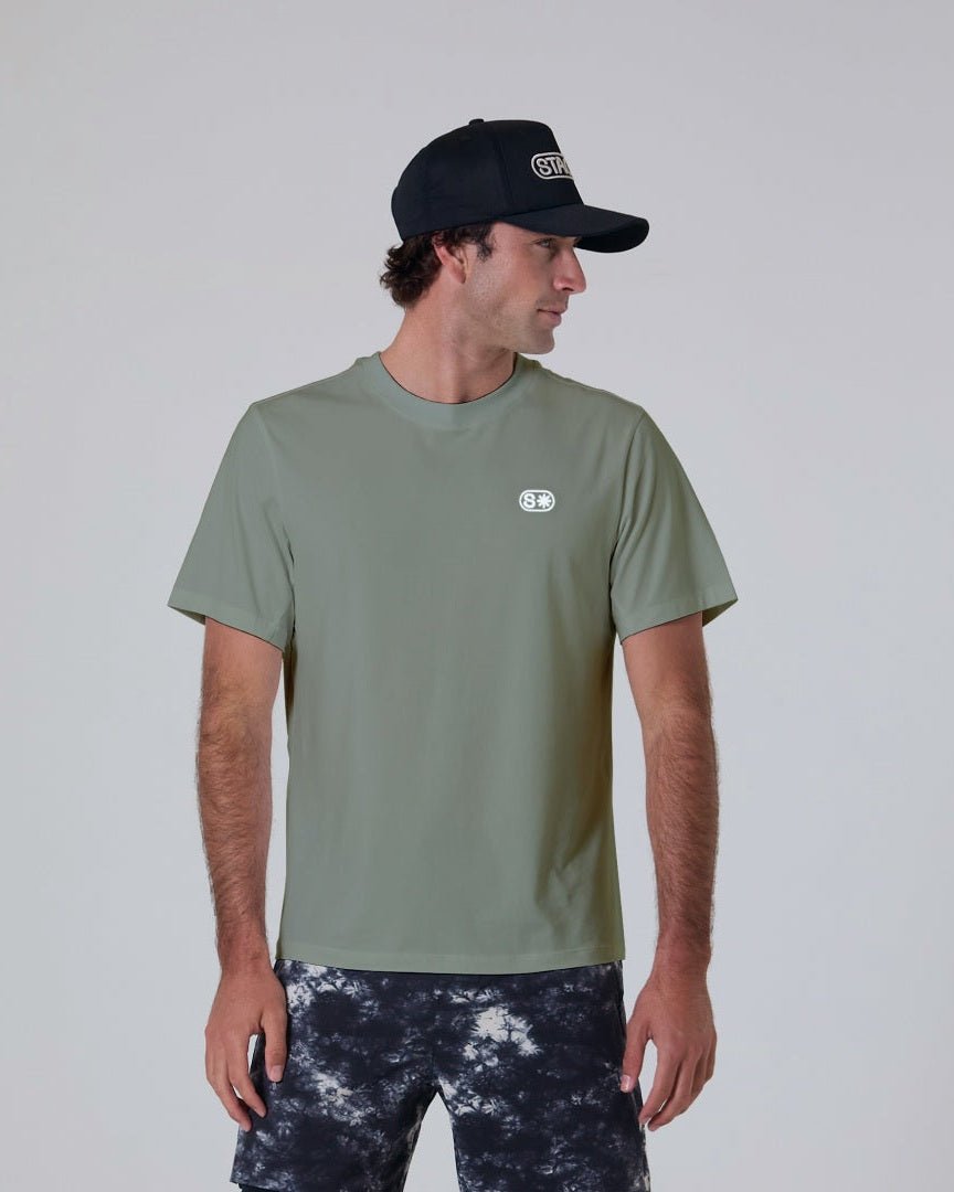 Distortion Hybrid Tee-Aged Sage-S-Stack Athletics