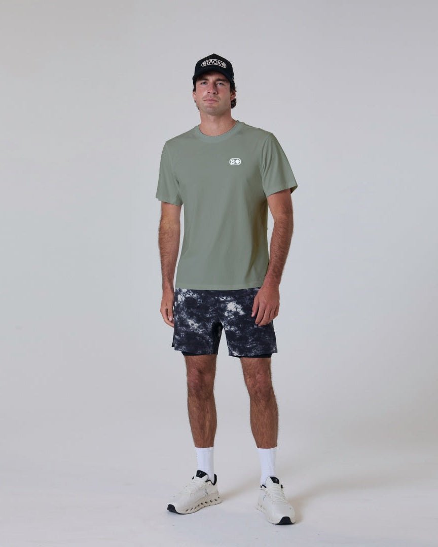 Distortion Hybrid Tee-Aged Sage-S-Stack Athletics