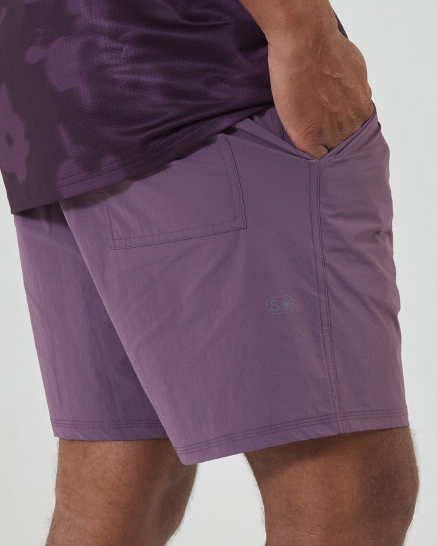 Endura* Short 7"-Plum | Lined-S-Stack Athletics