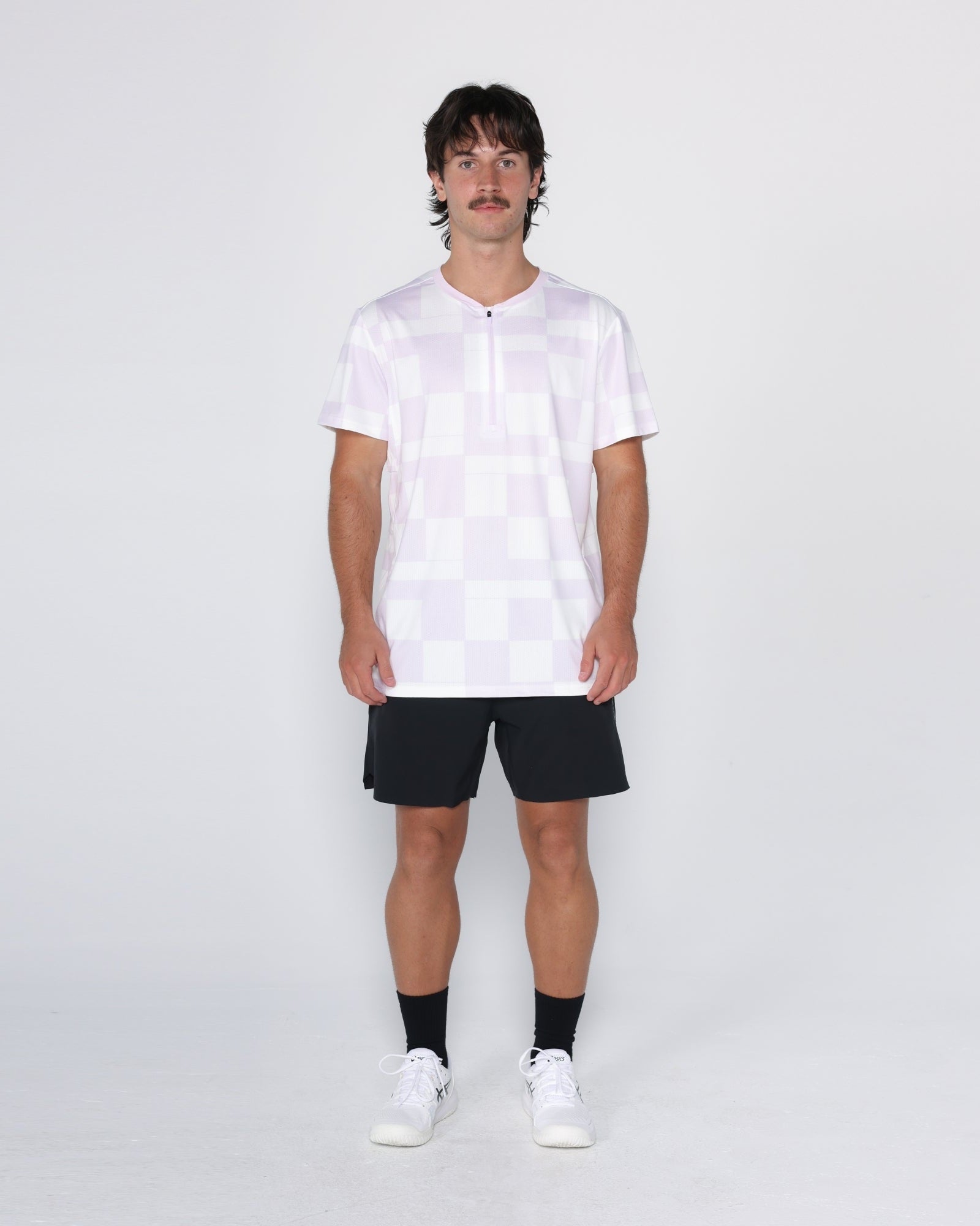 Flowstate* Zip Tee-Lavender Court-Check-S-Stack Athletics