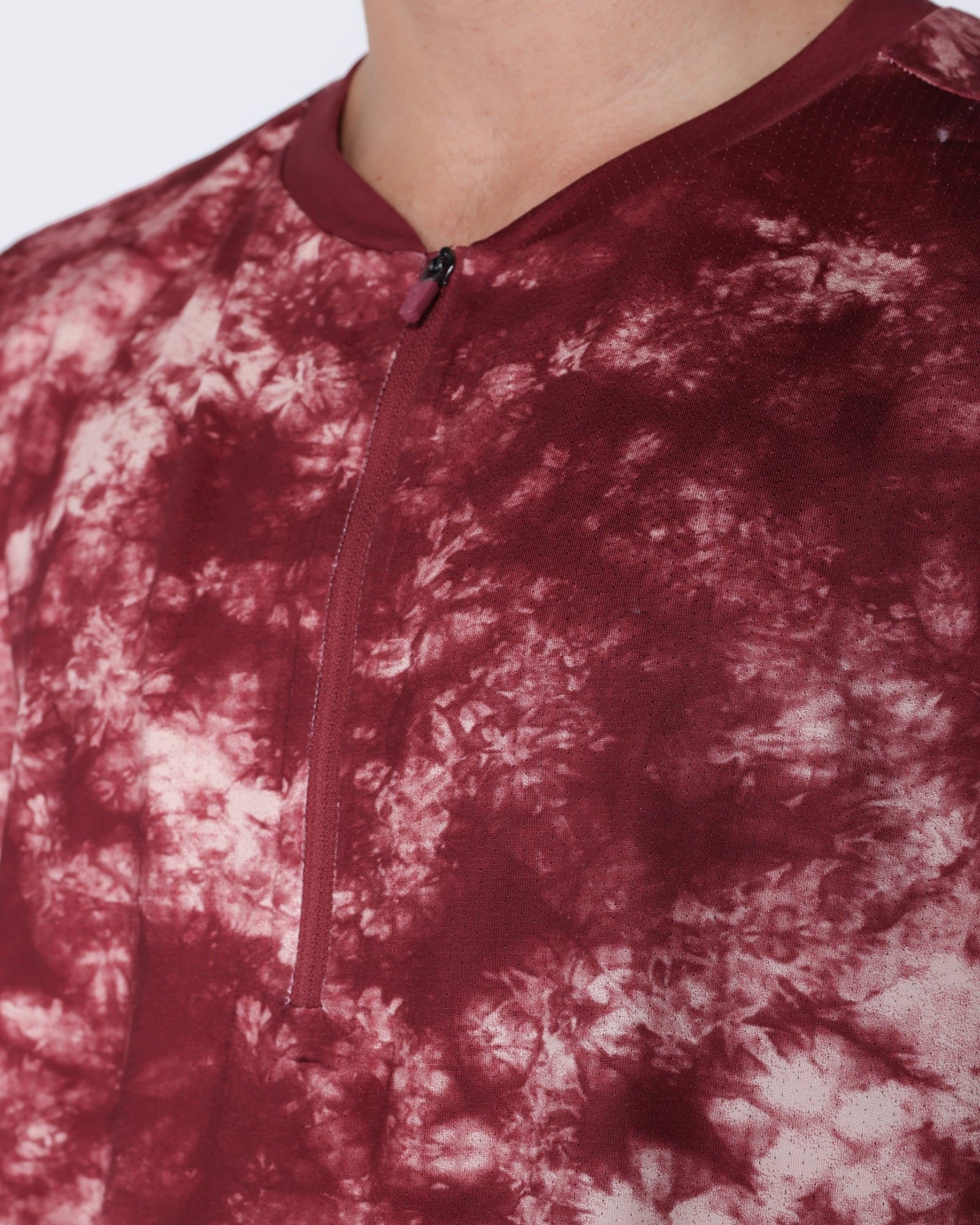 Flowstate* Zip Tee-Oxford Red Acid-Dye-S-Stack Athletics