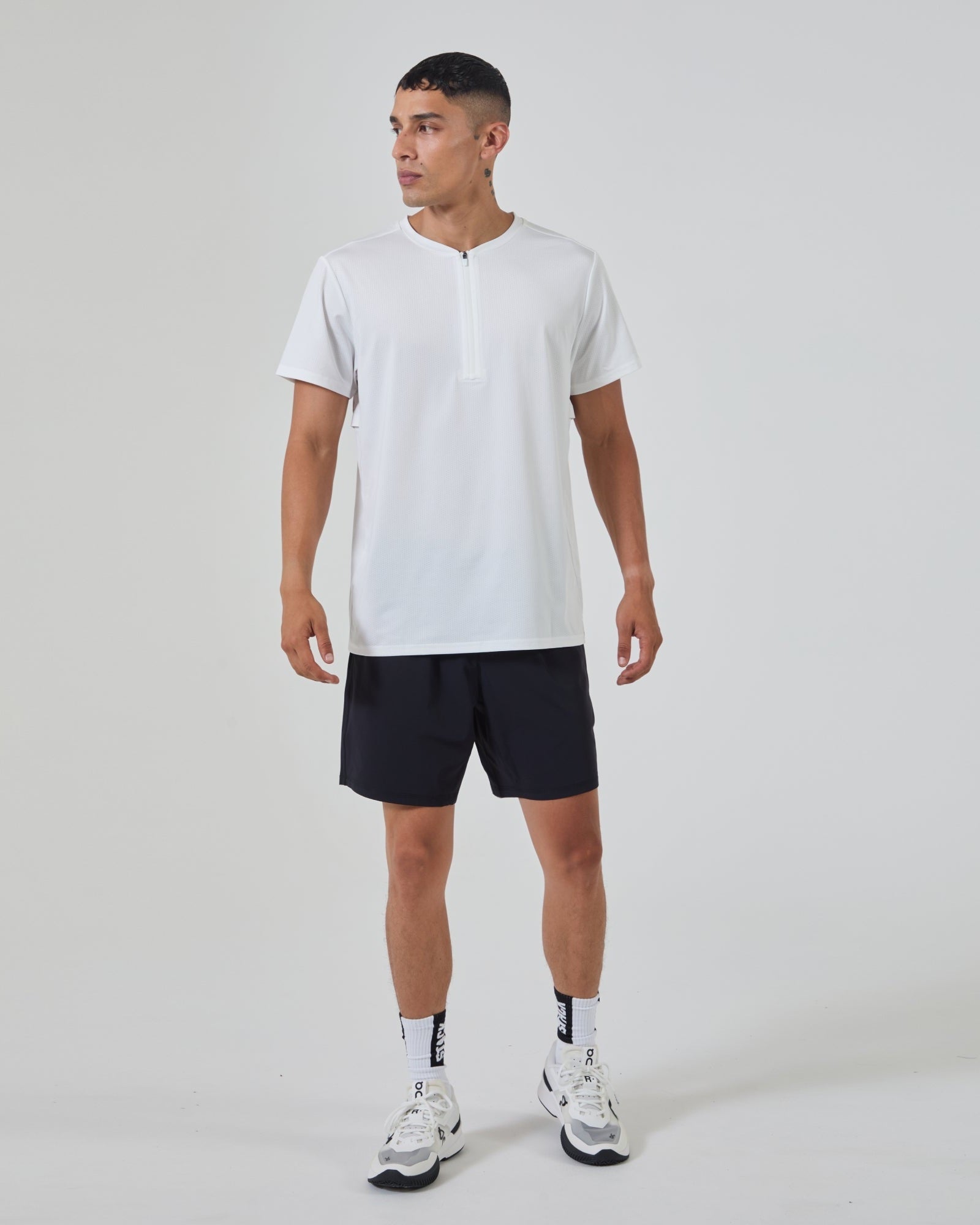 Flowstate* Zip Tee-White-S-Stack Athletics