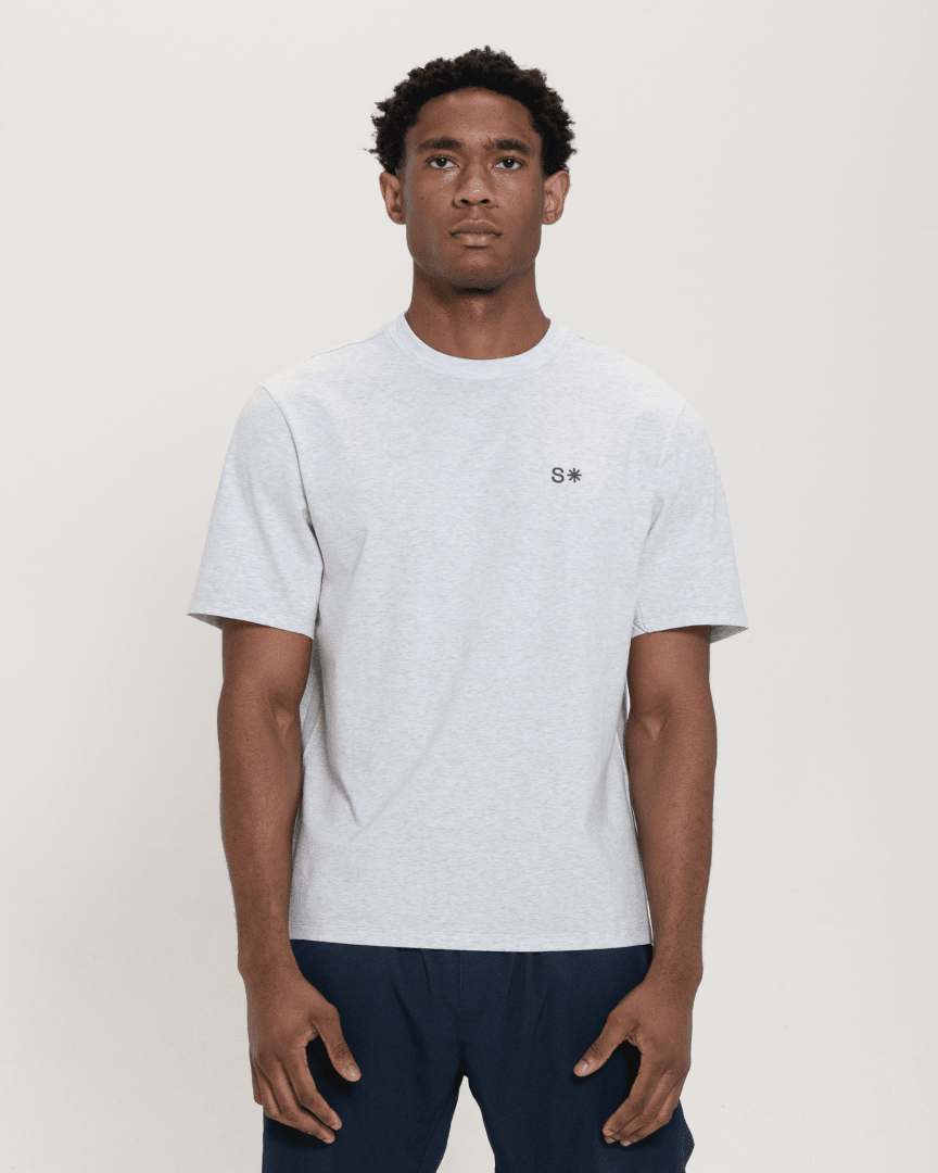 Icon Hybrid Tee-White Heather-S-Stack Athletics