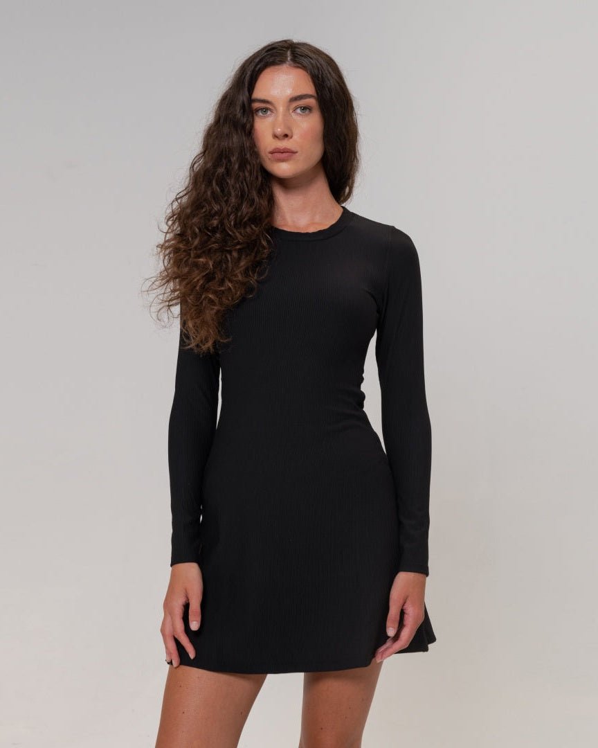 RibTech* Courtside Long Sleeve Dress | Separate Undershort