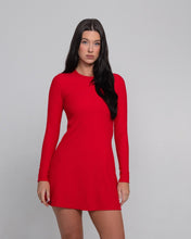 RibTech* Courtside Long Sleeve Dress-Cherry-XXS-Stack Athletics