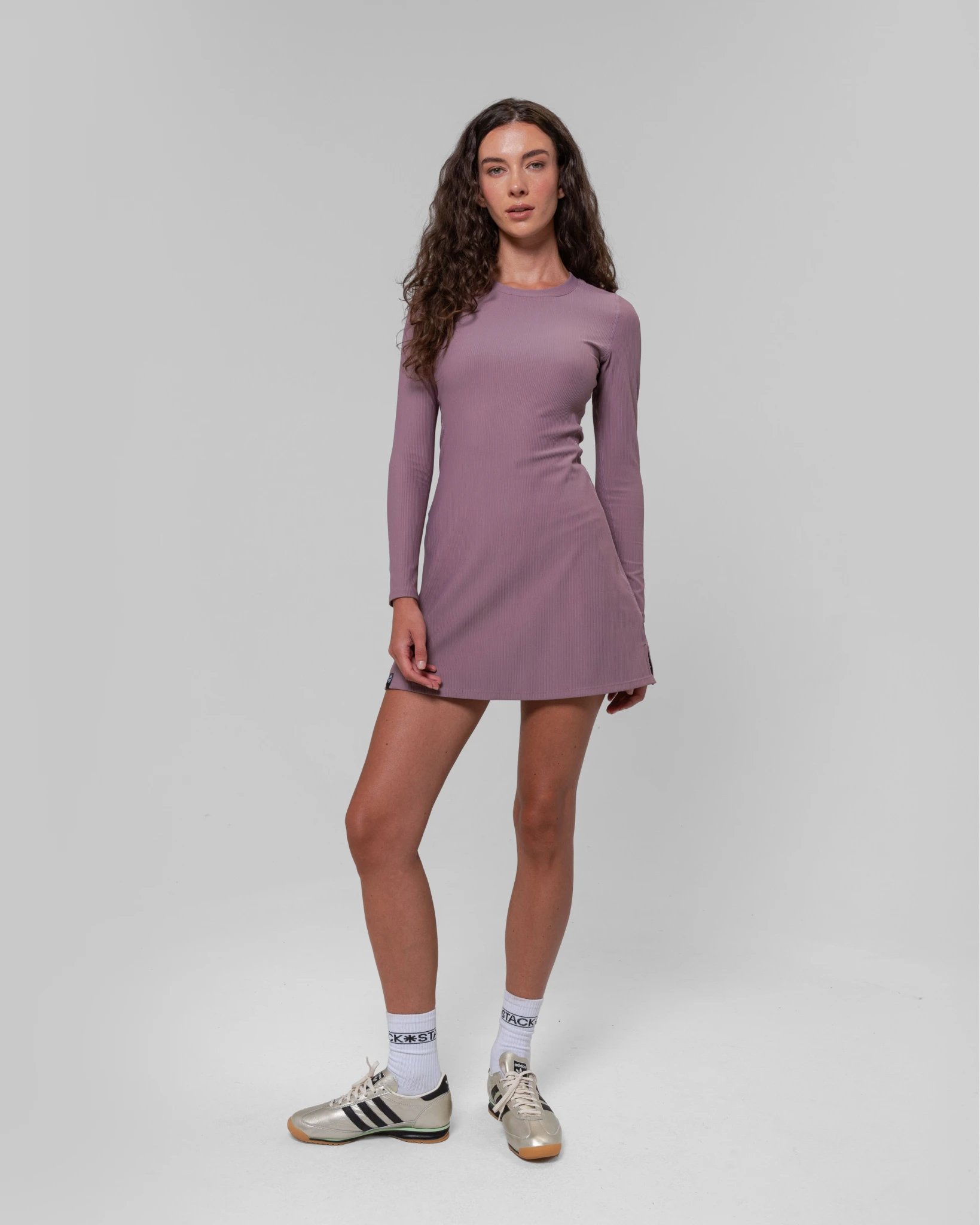 RibTech* Courtside Long Sleeve Dress