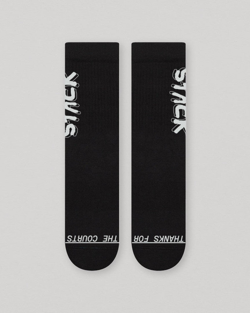 Tagged Crew Sock-Black-Small-Stack Athletics